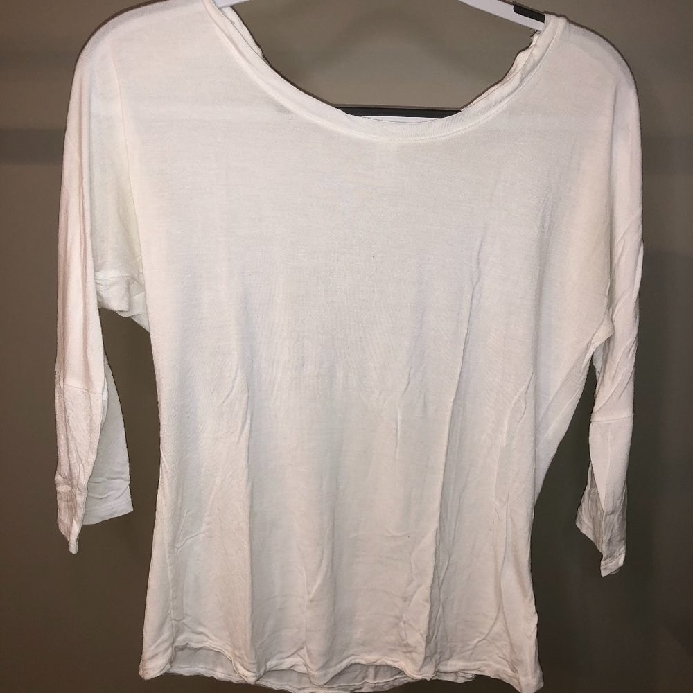 Casual White Long Sleeve T-Shirt